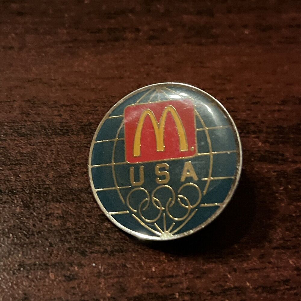 McDonald's Olympics Team USA Globe Employee Lapel Hat Pin